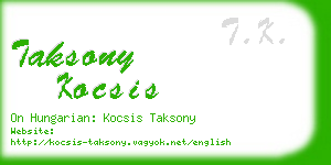 taksony kocsis business card
